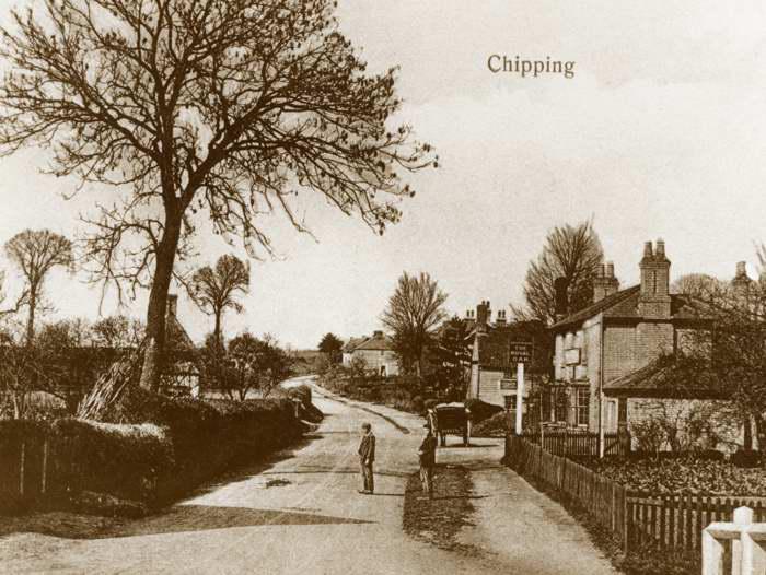 looking north from Chipping bridge towards the Royal Oak pub